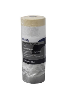 Masq 7 Day Covermasq Classic Plastic Tape & Drape - 1100mm x 33m