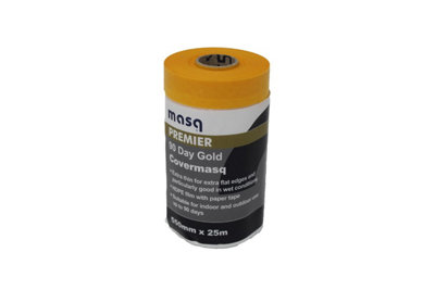 Masq 90 Day Covermasq Gold Plastic Tape & Drape - 550mm x 25m