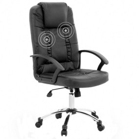Massage Chair Faux Leather Black RELAX