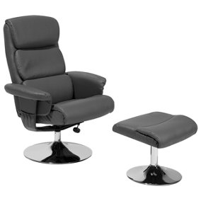 Massage Chair Faux Leather Grey LEGEND
