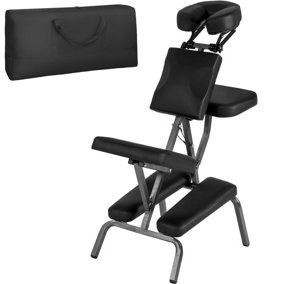 Massage chair made of artificial leather - black