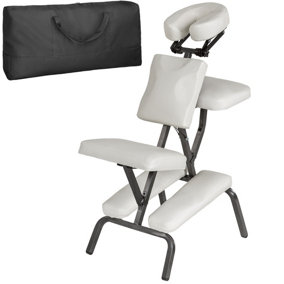 Massage chair made of artificial leather - white