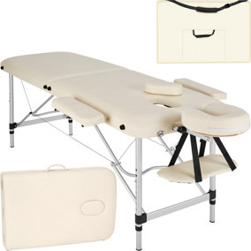 Massage table 2-zone aluminium, padding + bag - beige