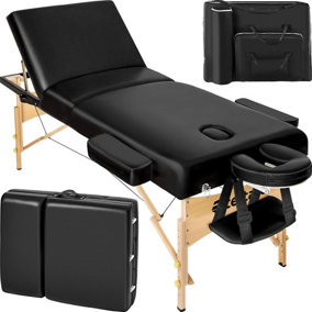 Massage table 3-zone 10 cm padding + bag - black