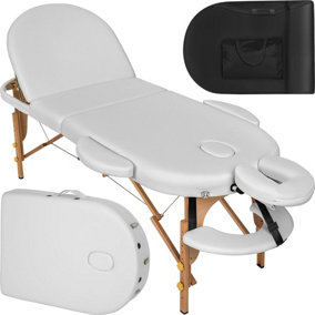 Massage table Sawsan, 10cm thick padding - white