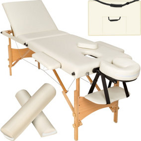 Massage table set Daniel - Removable headrest, armrests, face pad and Bolster cushions - beige
