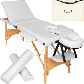 Massage table set Daniel - Removable headrest, armrests, face pad and Bolster cushions - white