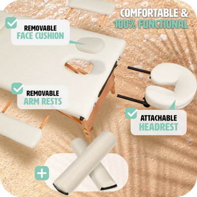 Massage table Set Freddie - Headrest, armrests, face pad & bolster cushions - beige