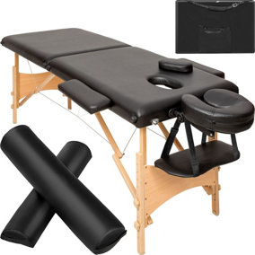 Massage table Set Freddie - Headrest, armrests, face pad & bolster cushions - black