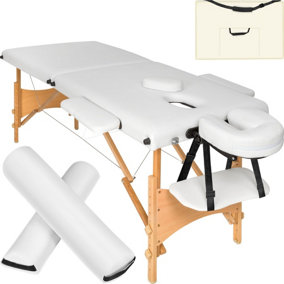 Massage table Set Freddie - Headrest, armrests, face pad & bolster cushions - white
