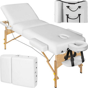 Massage Table Somwang - 7.5 cm thick padding, foldable, height adjustable - white