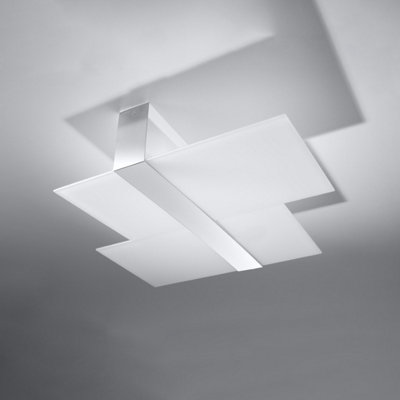 Massimo Glass & Steel Grey 2 Light Classic Ceiling Light