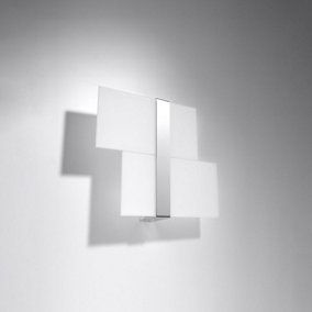 Massimo Glass & Steel Grey 2 Light Classic Wall Light