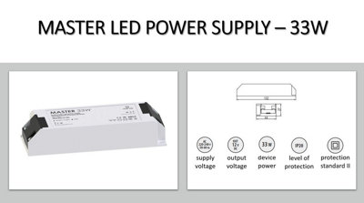 MASTER LED power supply 12V, input 220-240VAC, IP20 - 33W