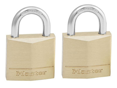 Master Lock 130EURT Solid Brass 30mm Padlock 4-Pin - Keyed Alike x 2 MLK130T