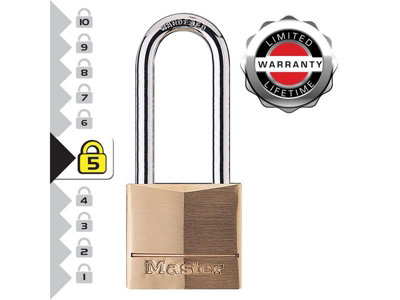 Master Lock 140EURDLH Solid Brass 40mm Padlock 4-Pin - 51mm Shackle ...