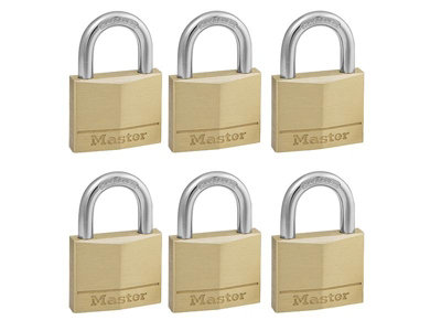Master Lock 40Mm Solid Brass Padlocks - Keyed Alike Set of 6 for Enhanced Security