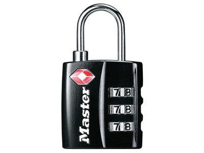 Master Lock 4680EURDBLK TSA 3-Digit Combination Black Finish 30mm Padlock MLK4680BLK