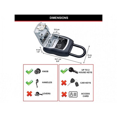 Master Lock 5400e Portable Shackled Combination Key Lock Box (up To 3 ...