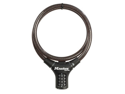 Master Lock 8229EURDPRO Black Steel Rigid Combination Cable 0.9m x 12mm ...
