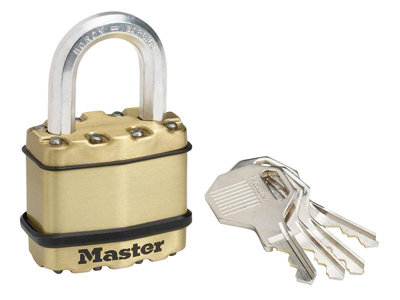 Master Lock Excell™ Brass Finish 45mm Padlock 4Pin DIY at B&Q