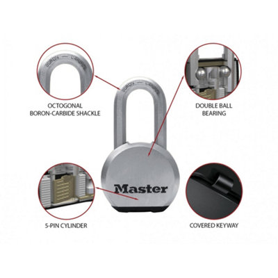 Master Lock Excell Chrome Plated 54mm Padlock Multi Colour (One Size)