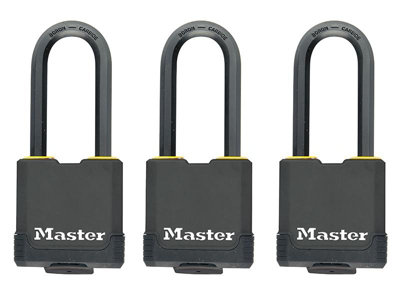 Master Lock Excell Weather Tough 45mm Padlocks Set of 3 - Keyed Alike Security Solution