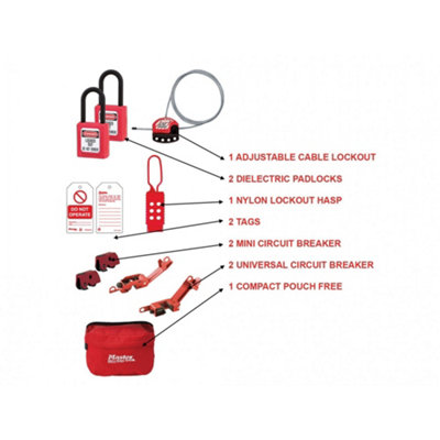 Master Lock General Maintenance Lockout Kit, 11 Piece Multi Colour (One ...