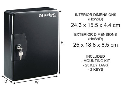 Master Lock KB-25ML Key Storage Lock Box for 25 Keys MLKKB25ML