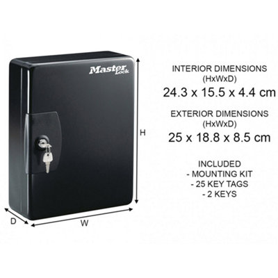 Master Lock Key Storage Lock Box For 25 Keys Multi Colour (One Size)