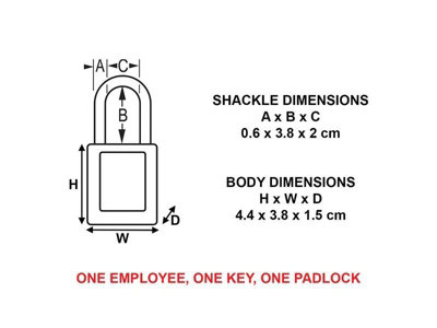 Master Lock - Lockout Padlock - 38mm Body & 6mm Hardened Steel Shackle