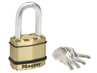 Master Lock M1BEURDLF Excell Brass Finish 45mm Padlock 4-Pin - 38mm Shackle MLKM1BLF