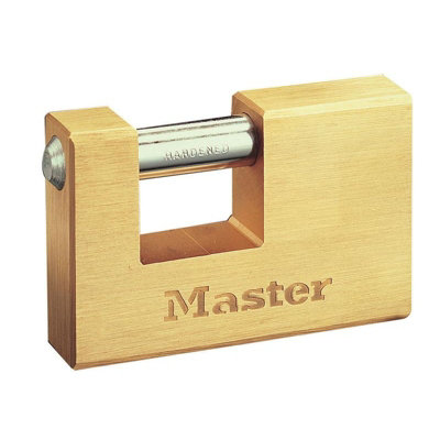 Master Lock Rectangular Solid Br Body Shutter Padlocks Multi Colour (63mm)