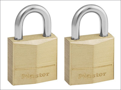 Master Lock - Solid Brass 20mm Padlock 3-Pin - Keyed Alike x 2