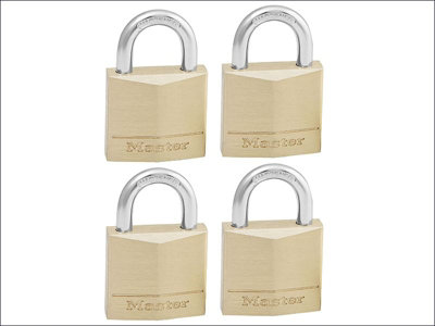 Master Lock - Solid Brass 30mm Padlock 4-Pin - Keyed Alike x 4