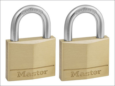 Master Lock - Solid Brass 40mm Padlock 4-Pin - Keyed Alike x 2
