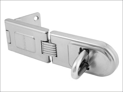 Master Lock Wrought Steel Single Hinged Hasp 200mm DIY at B&Q