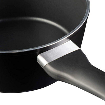 MasterChef 525506 Essential Non-Stick Stainless Steel Sauce Pan With Lid 18cm