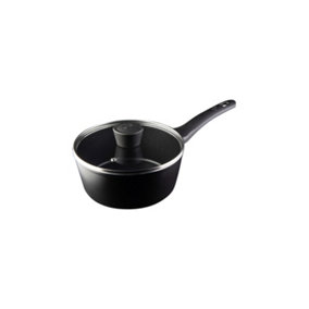 MasterChef 525507 Essential Non-Stick Stainless Steel Sauce Pan With Glass Lid 20cm
