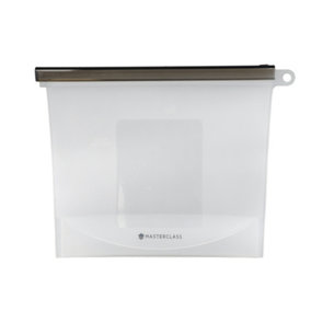 MasterClass 1-Litre Reusable Food Bag with Leakproof and Airtight Seal, BPA-Free Silicone