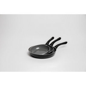 MasterClass Can-To-Pan Recycled Aluminium & Ceramic Non-Stick Frying Pan Bundle with Frying Pans Sized 20cm, 24cm & 28cm