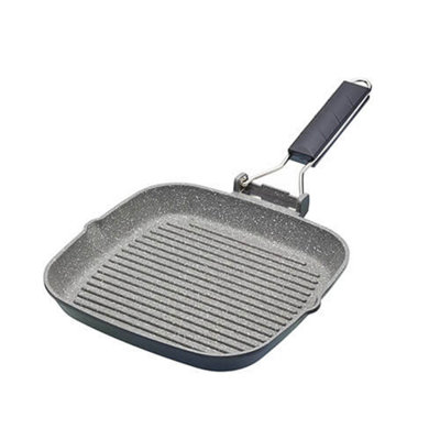 MasterClass Non-Stick Griddle Pan with Folding Handle, 20 cm