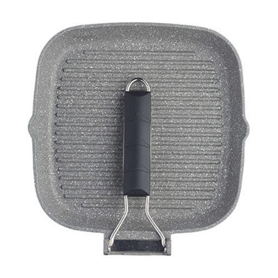 MasterClass Non-Stick Griddle Pan with Folding Handle, 20 cm