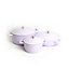MasterClass Set of Gift-Boxed Cast Aluminium Lavender Casserole Dishes 20cm 2.5 Litre, 28cm 4 Litre, 28cm 5 Litre