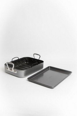 MasterClass Set of Non-Stick Roaster with Rack 36x27.5x7.5cm and Baking ...