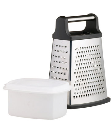 MasterClass Stainless Steel Four Sided Box Grater With Collecting Box