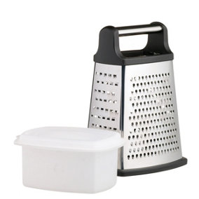 MasterClass Stainless Steel Four Sided Box Grater With Collecting Box