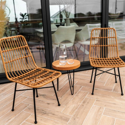 Woven dining deals chair set