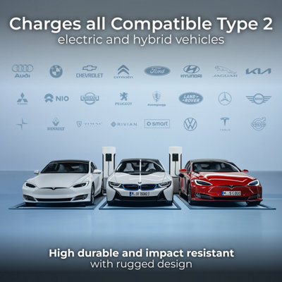 Masterplug 5m Mode 3 EV Charging Cable Type 2 with Carry Case 7kW