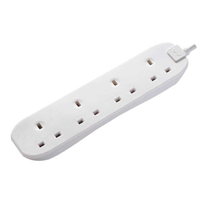 Masterplug BFG210N-MP Extension Lead 240V 4-Gang 13A White 2m MSTBFG210 ...